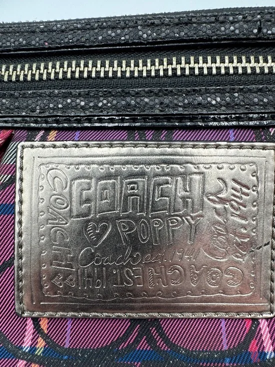 Coach Poppy Plaid Tartan Wristlet Double Zip Y2K Glam Signature C Pink Black - Picture 3 of 16